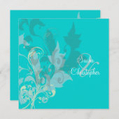 feuilles oramentaux/tournois de mariage Invitation (Devant / Derrière)