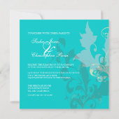feuilles oramentaux/tournois de mariage Invitation (Dos)