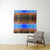 Feuilles orange et ciel bleu Tapisserie (En situation)