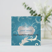 Feuilles ornementaux + Fils, invitations de mariag (Debout devant)