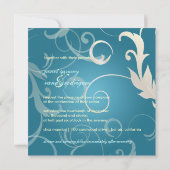 Feuilles ornementaux + Fils, invitations de mariag (Dos)