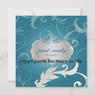 Feuilles ornementaux + Fils, invitations de mariag