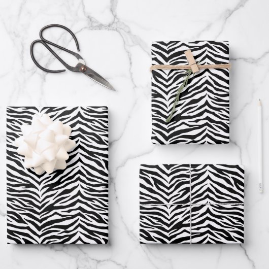 Feuilles papier à envelopper - Zebra Imprimer (Recto)