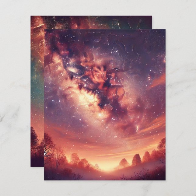 Feuilles papier autumnal Galaxy Lactky Way (Devant / Derrière)