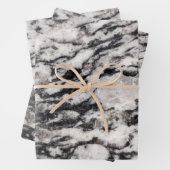 Feuilles papier d'emballage Abstrait blanc et noir (En situation)