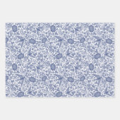 Feuilles papier d'emballage bleu et oiseaux (Devant 2)