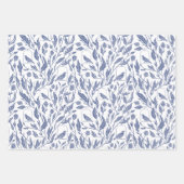 Feuilles papier d'emballage bleu et oiseaux (Devant)