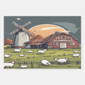 Feuilles papier d'emballage d'aquarelle de la ferm (Devant 2)