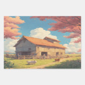 Feuilles papier d'emballage d'aquarelle de la ferm (Devant 2)