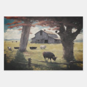 Feuilles papier d'emballage d'aquarelle de la ferm (Devant 3)