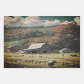 Feuilles papier d'emballage d'aquarelle de la ferm (Devant 2)