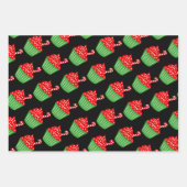 Feuilles papier d'emballage de Noël de cupcake mig (Devant)