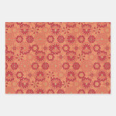 Feuilles papier d'emballage motif rouge et orange (Devant 2)
