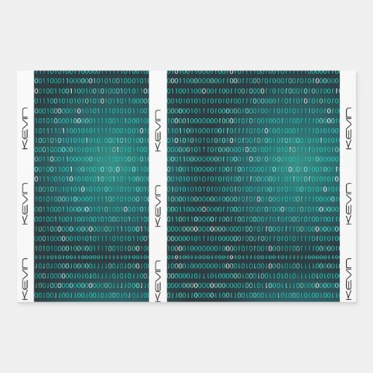 Feuilles papier d'enrobage de code binaire (Devant 3)