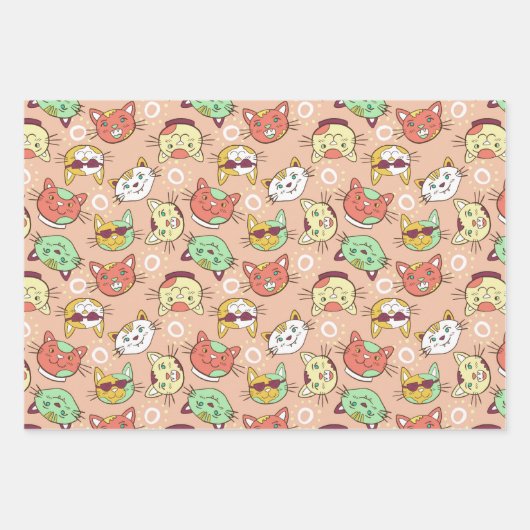 Feuilles papier d'enrobage Motif de chats (Devant 3)