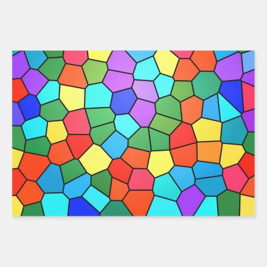 Feuilles papier d'enveloppement arc-en-ciel en ver (Devant)