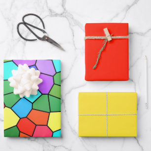 Feuilles papier d'enveloppement arc-en-ciel en ver