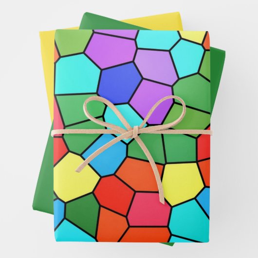 Feuilles papier d'enveloppement arc-en-ciel en ver (En situation)