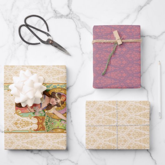 Feuilles papier d'enveloppement Art nouveau printe (Recto)