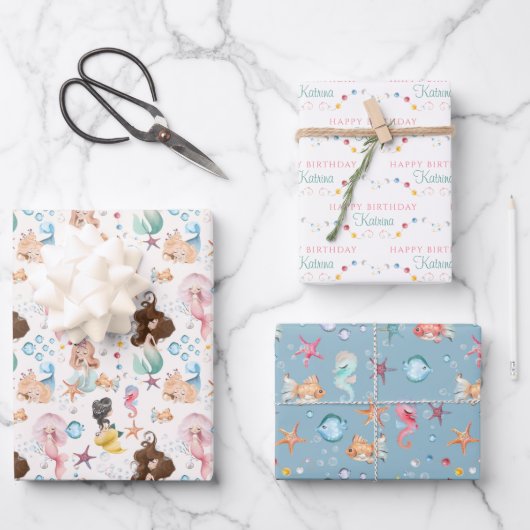 Feuilles papier d'enveloppement d'anniversaire de (Recto)