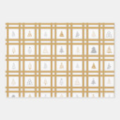 Feuilles papier d'enveloppement d'arbre de Noël or (Devant 3)