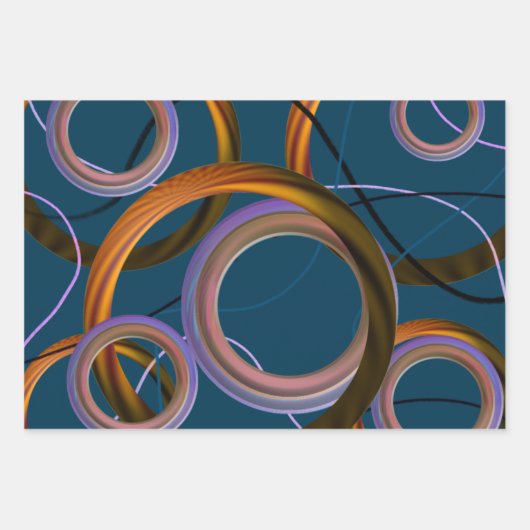 Feuilles papier d'enveloppement d'art Abstrait mod (Devant 2)