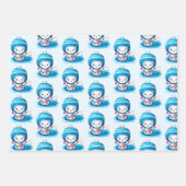 Feuilles papier d'enveloppement de Baby shower Icy (Devant)