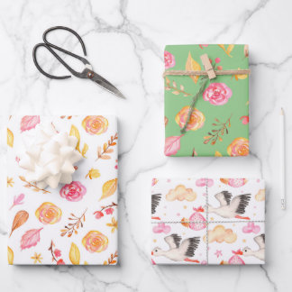 Feuilles papier d'enveloppement de Baby shower mig