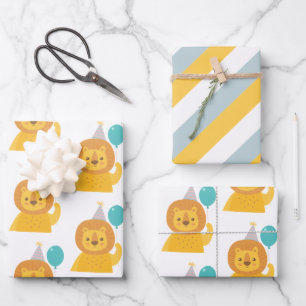 Feuilles papier d'enveloppement de lion d'annivers