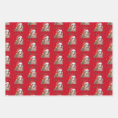 Feuilles papier d'enveloppement de Noël de chien b (Devant 2)