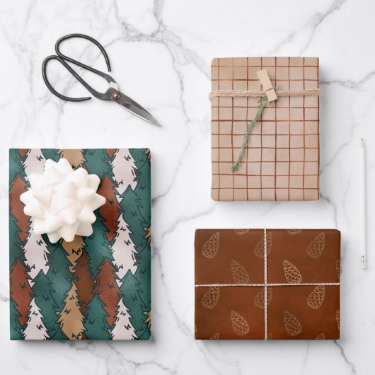 Feuilles papier d'enveloppement de Noël neutres en (Recto)