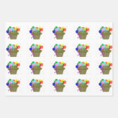 Feuilles papier d'enveloppement de scène d'anniver (Devant)