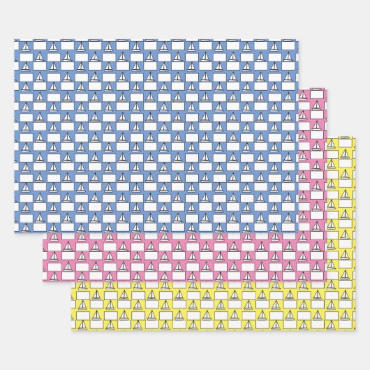 Feuilles papier d'enveloppement de voiliers (Lot)