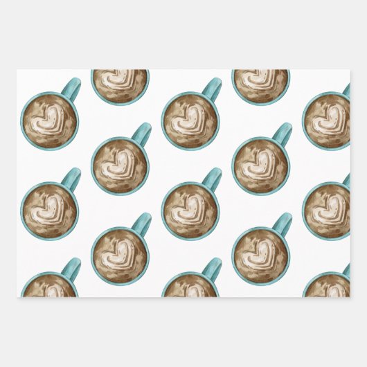 Feuilles papier d'enveloppement en latte de café (Devant 2)