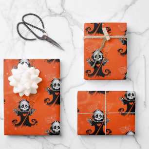 Feuilles papier d'enveloppement Halloween en noir