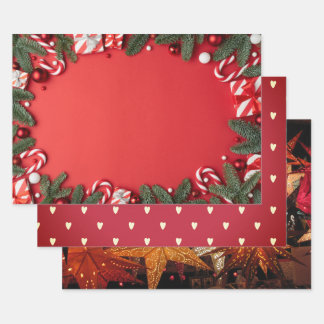 Feuilles papier d'enveloppement imprimées de Noël