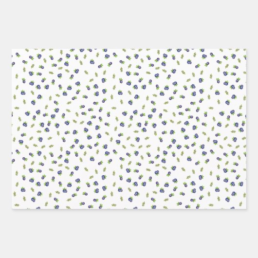 Feuilles papier d'enveloppement Motif de bleuets d (Devant 3)
