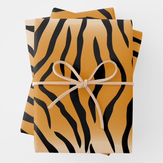 Feuilles papier d'enveloppement Motif de tigres (En situation)