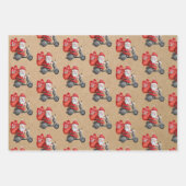 Feuilles papier d'enveloppement père Noël Kraft (Devant)