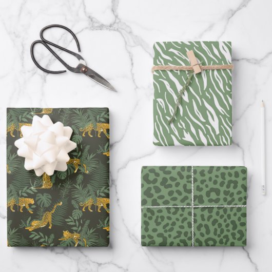 Feuilles papier Empreinte de léopard Safari (Recto)