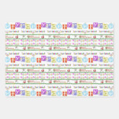 Feuilles papier enveloppant Joyeux Noël Anniversai (Devant 2)