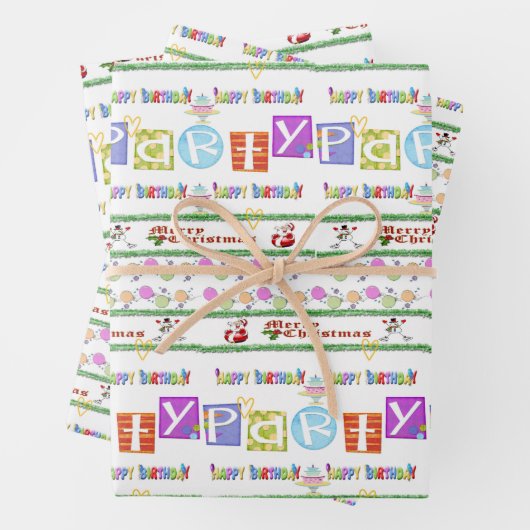 Feuilles papier enveloppant Joyeux Noël Anniversai (En situation)