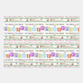 Feuilles papier enveloppant Joyeux Noël Anniversai (Devant)