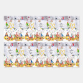 Feuilles papier enveloppant Joyeux Noël Anniversai (Devant 3)