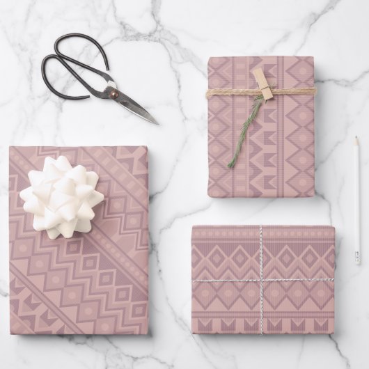 Feuilles papier Mauve Geo Wrapping (Recto)