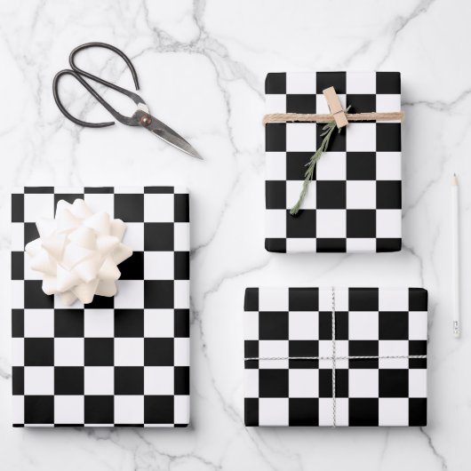 Feuilles papier Motif noir blanc Checker (Recto)