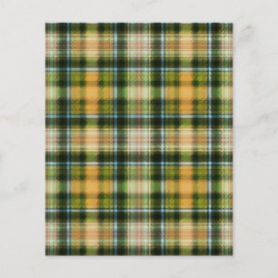 Feuilles papier motif vintage vert orange plaid