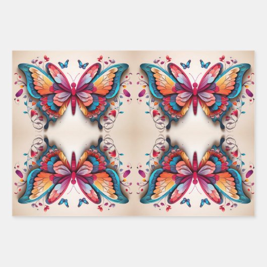 Feuilles Papier Papier à envelopper papillon (Devant 3)