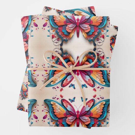 Feuilles Papier Papier à envelopper papillon (En situation)