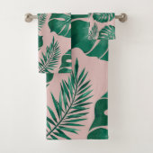 Feuilles Pink & Green Palm sans couture Motif (En situation)